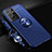 Funda Silicona Carcasa Ultrafina Goma con Magnetico Anillo de dedo Soporte A02 para Samsung Galaxy S22 Ultra 5G Azul