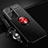 Funda Silicona Carcasa Ultrafina Goma con Magnetico Anillo de dedo Soporte A02 para Samsung Galaxy S22 Ultra 5G Rojo y Negro