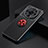 Funda Silicona Carcasa Ultrafina Goma con Magnetico Anillo de dedo Soporte A02 para Xiaomi Mi 12S Ultra 5G Rojo y Negro