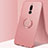 Funda Silicona Carcasa Ultrafina Goma con Magnetico Anillo de dedo Soporte A02 para Xiaomi Redmi 8 Rosa
