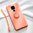 Funda Silicona Carcasa Ultrafina Goma con Magnetico Anillo de dedo Soporte A03 para Huawei Mate 30 Lite Naranja