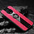 Funda Silicona Carcasa Ultrafina Goma con Magnetico Anillo de dedo Soporte A03 para OnePlus 7T Rojo