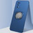 Funda Silicona Carcasa Ultrafina Goma con Magnetico Anillo de dedo Soporte A03 para Oppo K7x 5G Azul