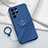 Funda Silicona Carcasa Ultrafina Goma con Magnetico Anillo de dedo Soporte A03 para Samsung Galaxy S21 Ultra 5G Azul