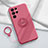 Funda Silicona Carcasa Ultrafina Goma con Magnetico Anillo de dedo Soporte A03 para Samsung Galaxy S21 Ultra 5G Rojo