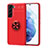 Funda Silicona Carcasa Ultrafina Goma con Magnetico Anillo de dedo Soporte A03 para Samsung Galaxy S23 Plus 5G Rojo