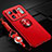 Funda Silicona Carcasa Ultrafina Goma con Magnetico Anillo de dedo Soporte A03 para Xiaomi Mi 11 Ultra 5G Rojo