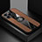 Funda Silicona Carcasa Ultrafina Goma con Magnetico Anillo de dedo Soporte A04 para Apple iPhone 13 Pro Marron