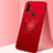 Funda Silicona Carcasa Ultrafina Goma con Magnetico Anillo de dedo Soporte A04 para Oppo A8 Rojo