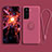 Funda Silicona Carcasa Ultrafina Goma con Magnetico Anillo de dedo Soporte A04 para Samsung Galaxy S21 Plus 5G Rojo Rosa