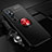 Funda Silicona Carcasa Ultrafina Goma con Magnetico Anillo de dedo Soporte A04 para Xiaomi Mi 10 Ultra Rojo y Negro