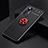 Funda Silicona Carcasa Ultrafina Goma con Magnetico Anillo de dedo Soporte A04 para Xiaomi Mi 12X 5G Rojo y Negro
