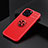 Funda Silicona Carcasa Ultrafina Goma con Magnetico Anillo de dedo Soporte A05 para Apple iPhone 13 Pro Rojo