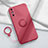 Funda Silicona Carcasa Ultrafina Goma con Magnetico Anillo de dedo Soporte A05 para Huawei Enjoy 10e Rojo Rosa