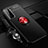 Funda Silicona Carcasa Ultrafina Goma con Magnetico Anillo de dedo Soporte A05 para Samsung Galaxy S21 Plus 5G Rojo y Negro