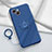 Funda Silicona Carcasa Ultrafina Goma con Magnetico Anillo de dedo Soporte A06 para Apple iPhone 13 Azul