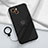 Funda Silicona Carcasa Ultrafina Goma con Magnetico Anillo de dedo Soporte A06 para Apple iPhone 13 Mini Negro
