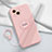 Funda Silicona Carcasa Ultrafina Goma con Magnetico Anillo de dedo Soporte A06 para Apple iPhone 13 Mini Rosa