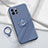 Funda Silicona Carcasa Ultrafina Goma con Magnetico Anillo de dedo Soporte A06 para Apple iPhone 13 Pro Gris Lavanda