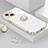 Funda Silicona Carcasa Ultrafina Goma con Magnetico Anillo de dedo Soporte A08 para Apple iPhone 13 Mini Blanco