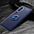 Funda Silicona Carcasa Ultrafina Goma con Magnetico Anillo de dedo Soporte D01 para Xiaomi Mi Note 10 Pro Azul