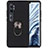 Funda Silicona Carcasa Ultrafina Goma con Magnetico Anillo de dedo Soporte D04 para Xiaomi Mi Note 10 Negro