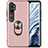 Funda Silicona Carcasa Ultrafina Goma con Magnetico Anillo de dedo Soporte D04 para Xiaomi Mi Note 10 Oro Rosa