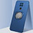 Funda Silicona Carcasa Ultrafina Goma con Magnetico Anillo de dedo Soporte G03 para Xiaomi Redmi 10X 4G Azul