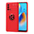 Funda Silicona Carcasa Ultrafina Goma con Magnetico Anillo de dedo Soporte JM1 para Oppo A95 4G Rojo