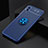Funda Silicona Carcasa Ultrafina Goma con Magnetico Anillo de dedo Soporte JM1 para Samsung Galaxy M02 Azul