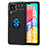 Funda Silicona Carcasa Ultrafina Goma con Magnetico Anillo de dedo Soporte JM1 para Samsung Galaxy M33 5G Azul y Negro