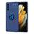 Funda Silicona Carcasa Ultrafina Goma con Magnetico Anillo de dedo Soporte JM1 para Samsung Galaxy Quantum2 5G Azul