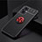 Funda Silicona Carcasa Ultrafina Goma con Magnetico Anillo de dedo Soporte JM2 para OnePlus Nord N20 5G Rojo y Negro