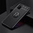 Funda Silicona Carcasa Ultrafina Goma con Magnetico Anillo de dedo Soporte JM2 para Samsung Galaxy A02s Negro