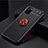 Funda Silicona Carcasa Ultrafina Goma con Magnetico Anillo de dedo Soporte JM2 para Samsung Galaxy A02s Rojo y Negro