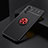 Funda Silicona Carcasa Ultrafina Goma con Magnetico Anillo de dedo Soporte JM2 para Samsung Galaxy A04s Rojo y Negro