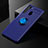 Funda Silicona Carcasa Ultrafina Goma con Magnetico Anillo de dedo Soporte JM2 para Samsung Galaxy A21 Azul
