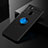 Funda Silicona Carcasa Ultrafina Goma con Magnetico Anillo de dedo Soporte JM2 para Samsung Galaxy A21 Azul y Negro