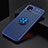 Funda Silicona Carcasa Ultrafina Goma con Magnetico Anillo de dedo Soporte JM2 para Samsung Galaxy A22 5G Azul