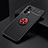 Funda Silicona Carcasa Ultrafina Goma con Magnetico Anillo de dedo Soporte JM2 para Samsung Galaxy A23 5G Rojo y Negro