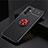 Funda Silicona Carcasa Ultrafina Goma con Magnetico Anillo de dedo Soporte JM2 para Samsung Galaxy A25 5G Rojo y Negro