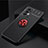 Funda Silicona Carcasa Ultrafina Goma con Magnetico Anillo de dedo Soporte JM2 para Samsung Galaxy A33 5G Rojo y Negro