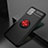 Funda Silicona Carcasa Ultrafina Goma con Magnetico Anillo de dedo Soporte JM2 para Samsung Galaxy A71 5G Rojo y Negro