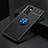 Funda Silicona Carcasa Ultrafina Goma con Magnetico Anillo de dedo Soporte JM2 para Samsung Galaxy A72 5G Azul y Negro