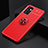 Funda Silicona Carcasa Ultrafina Goma con Magnetico Anillo de dedo Soporte JM2 para Samsung Galaxy A72 5G Rojo