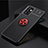 Funda Silicona Carcasa Ultrafina Goma con Magnetico Anillo de dedo Soporte JM2 para Samsung Galaxy A72 5G Rojo y Negro