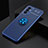 Funda Silicona Carcasa Ultrafina Goma con Magnetico Anillo de dedo Soporte JM2 para Samsung Galaxy A82 5G Azul