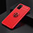 Funda Silicona Carcasa Ultrafina Goma con Magnetico Anillo de dedo Soporte JM2 para Samsung Galaxy F02S SM-E025F Rojo