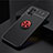 Funda Silicona Carcasa Ultrafina Goma con Magnetico Anillo de dedo Soporte JM2 para Samsung Galaxy F52 5G Rojo y Negro