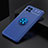 Funda Silicona Carcasa Ultrafina Goma con Magnetico Anillo de dedo Soporte JM2 para Samsung Galaxy F62 5G Azul